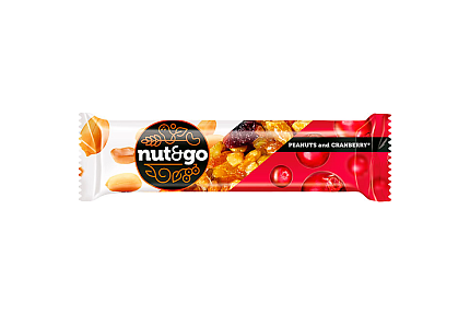 nut&go Батончик с Арахисом и Клюквой 42гр