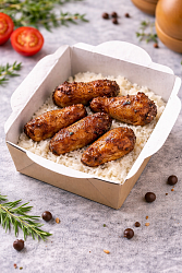 Mfood.kz Куриные крылышки свит-чили с рисом